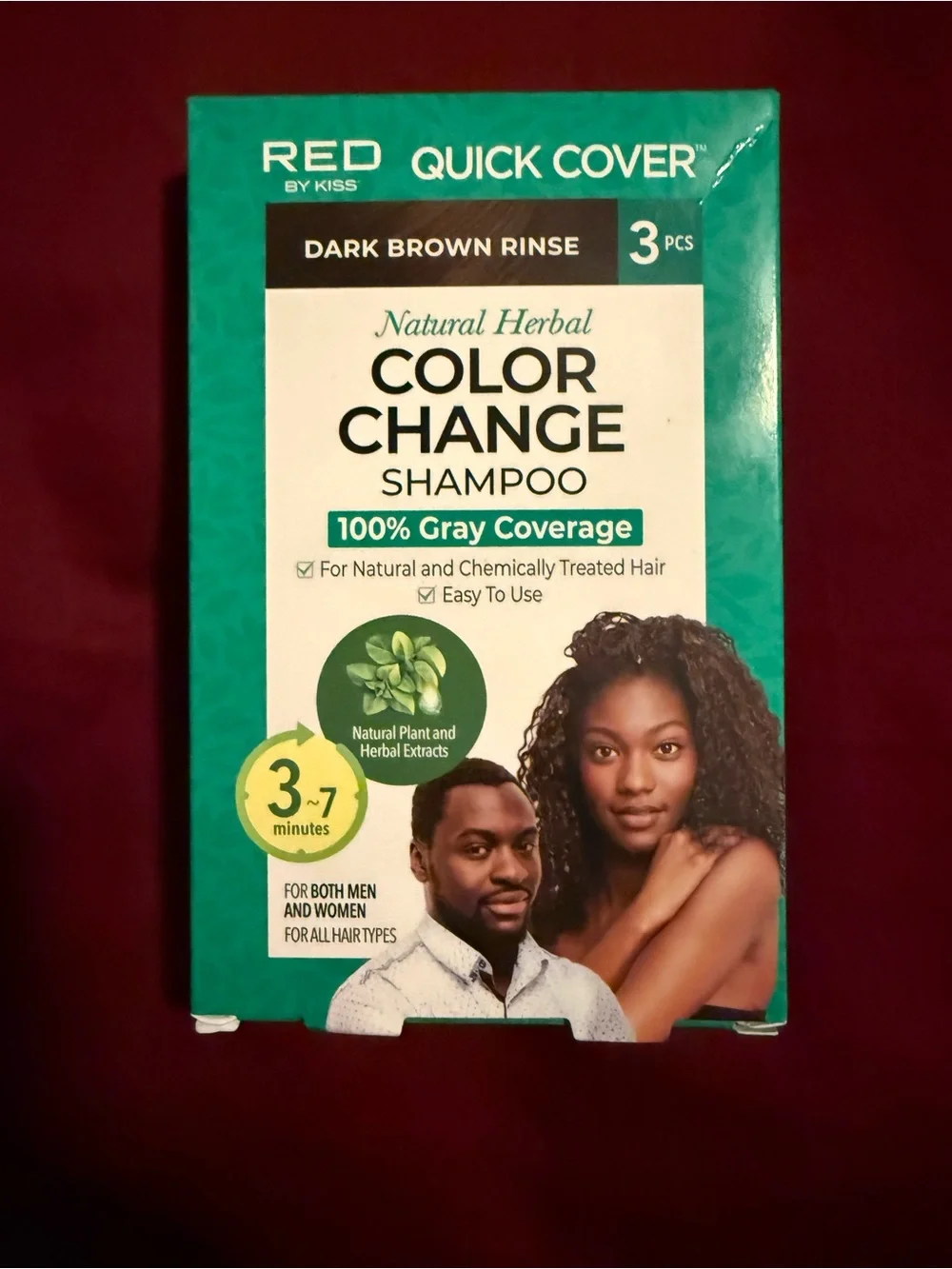 RED Quick Cover Natural Herbal Color Change Shampoo - Dark Brown